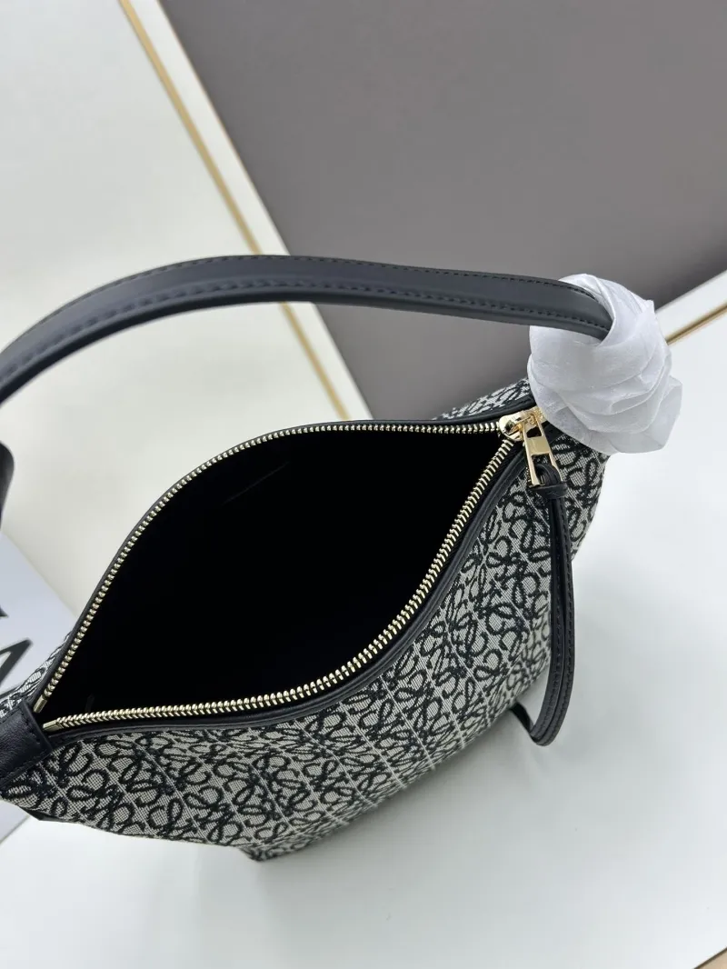 LOEWE Black Gray Monogram Hobo Bag 652104 - Image 7
