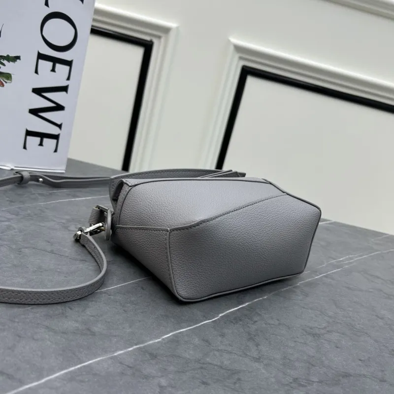 LOEWE Gray Handle Crossbody Leather Bag - Image 6