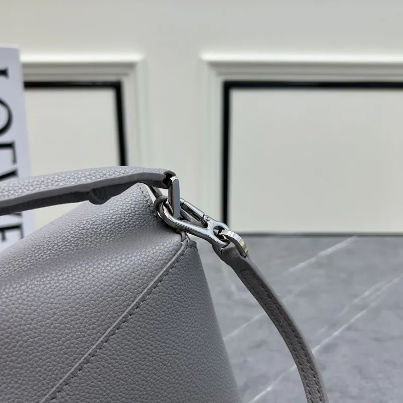 LOEWE Gray Handle Crossbody Leather Bag - Image 7