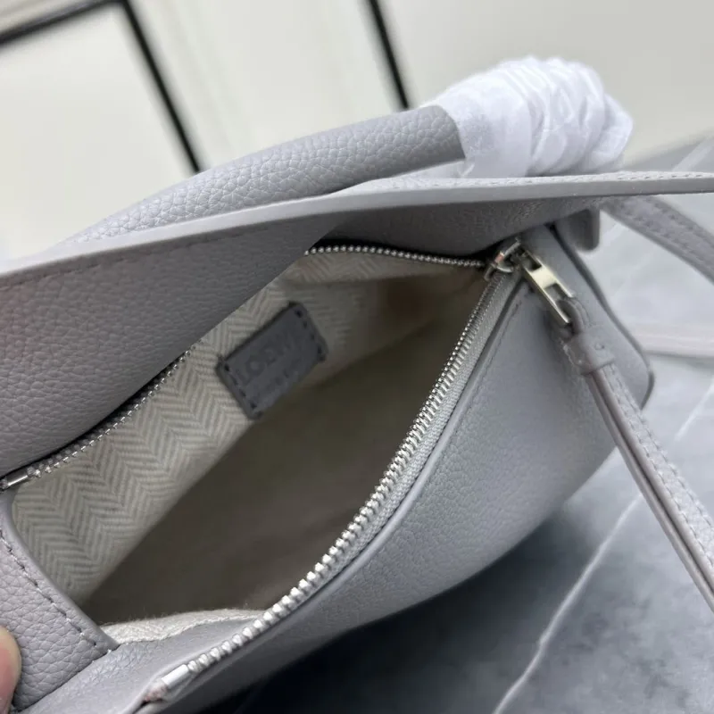 LOEWE Gray Handle Crossbody Leather Bag - Image 8
