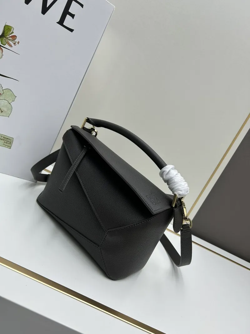 Alternative view of Loewe Charcoal Leather Top Handle Crossbody Bag