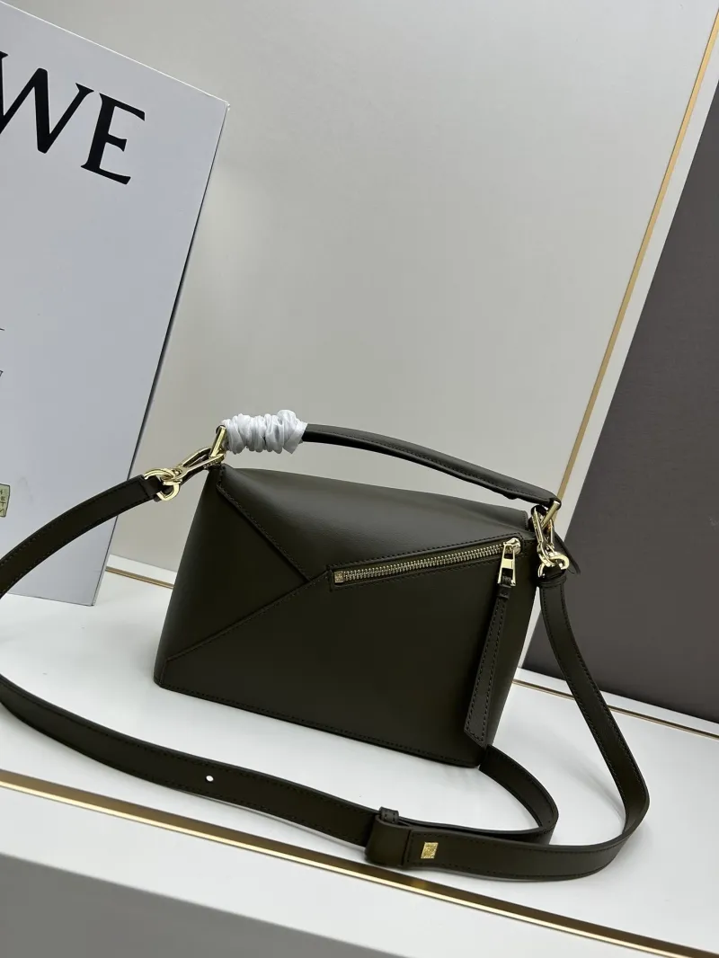 Loewe Olive Green Handle Handbag 937 - Image 3
