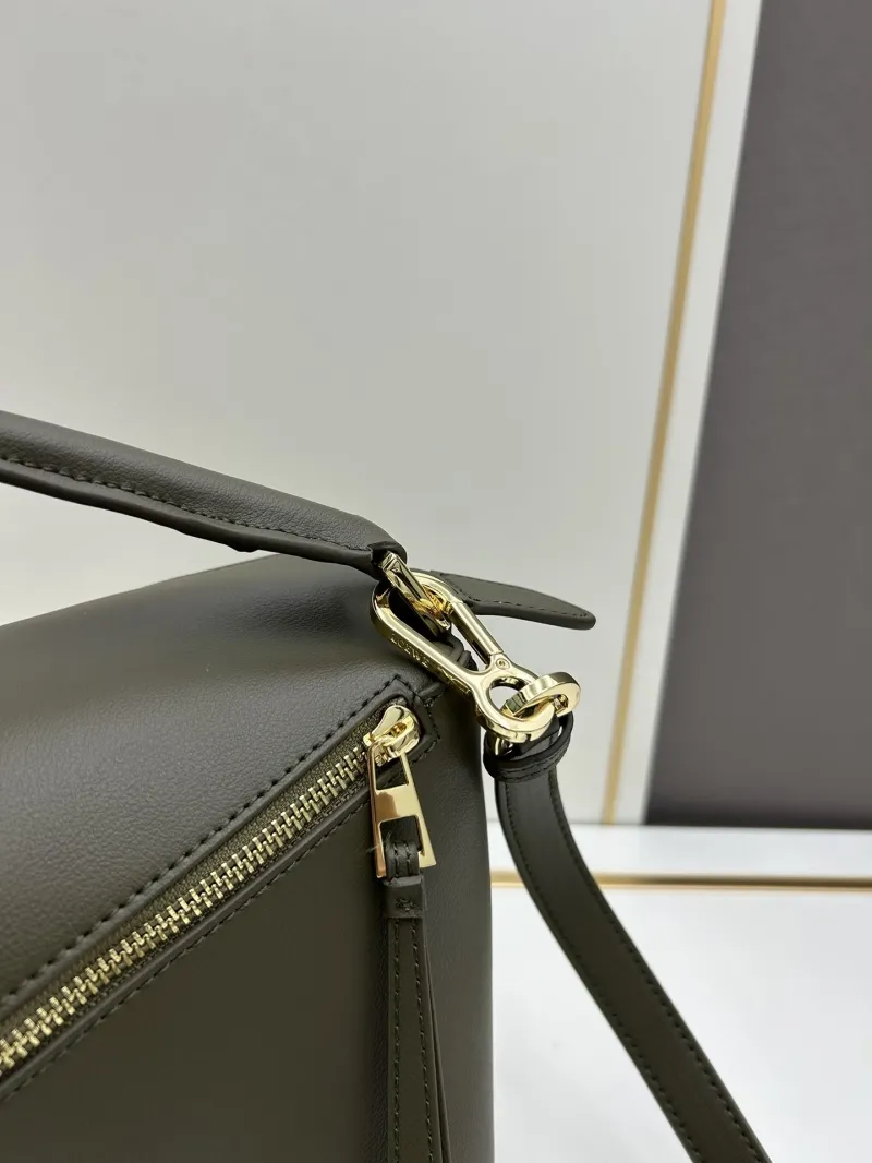 Loewe Olive Green Handle Handbag 937 - Image 4