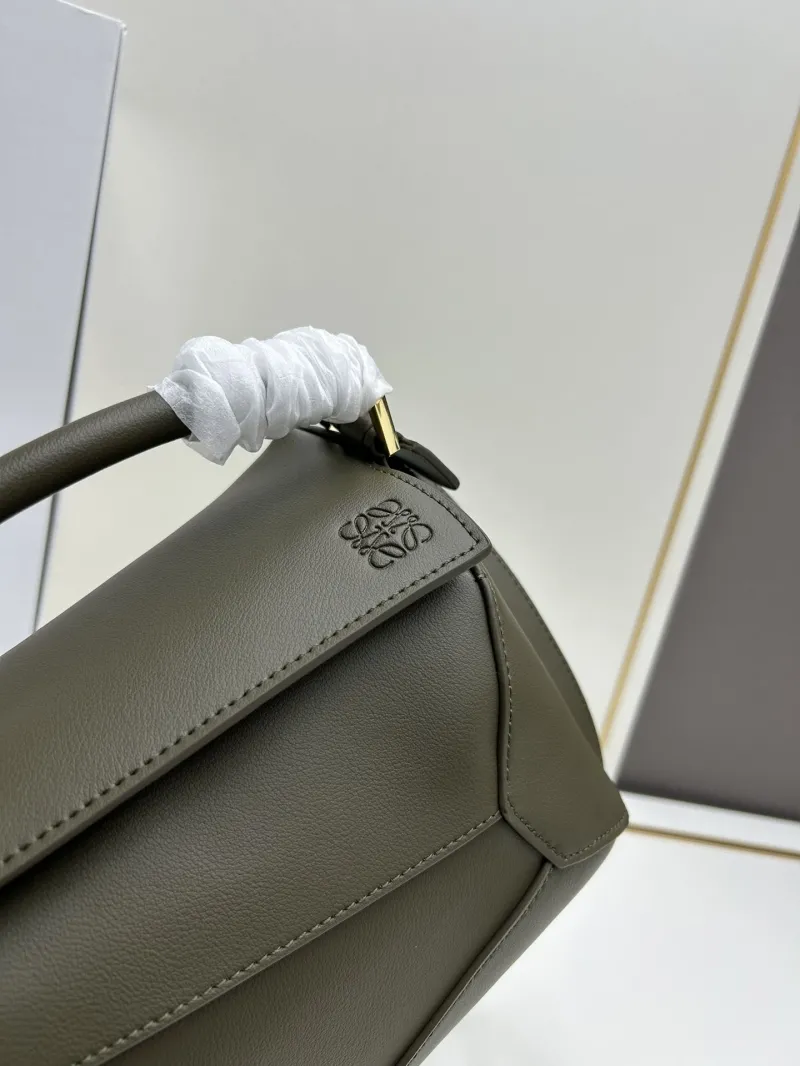 Loewe Olive Green Handle Handbag 937 - Image 5