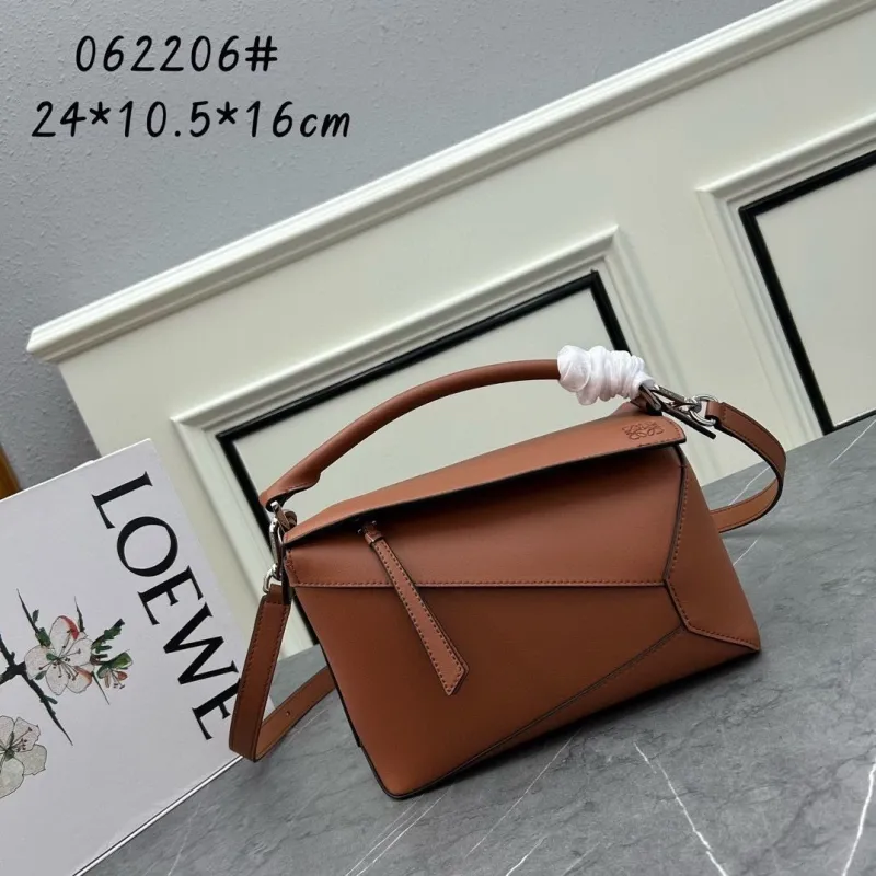 Alternative view of LOEWE 062206 Brown Leather Crossbody Handbag