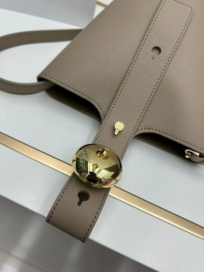LOEWE S260408 Small Taupe Bucket Bag - Image 5