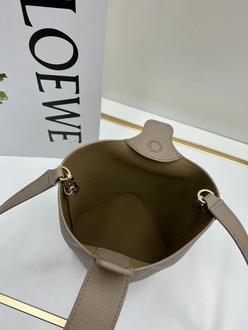 LOEWE S260408 Small Taupe Bucket Bag - Image 6