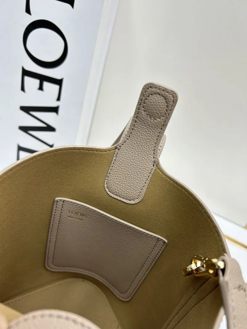 LOEWE S260408 Small Taupe Bucket Bag - Image 7