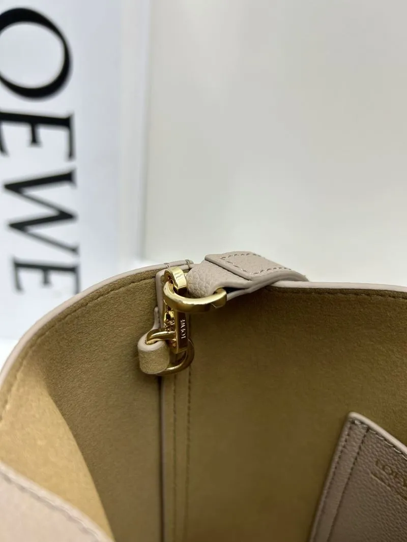 LOEWE S260408 Small Taupe Bucket Bag - Image 8