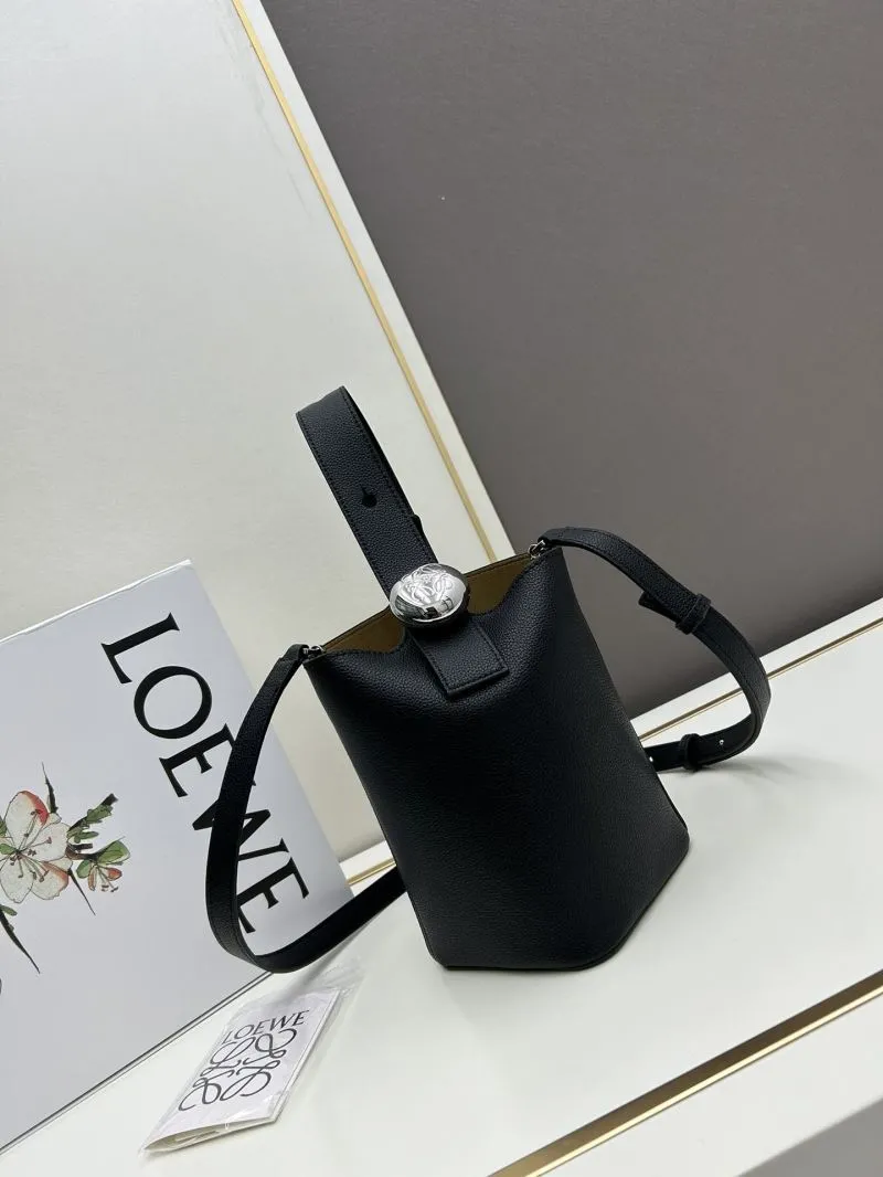 LOEWE Black Leather Bucket Bag 947