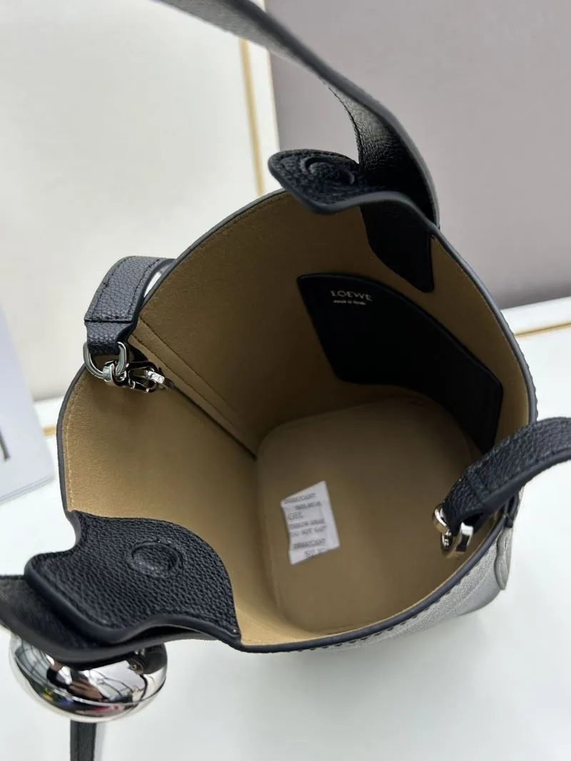 LOEWE Black Leather Bucket Bag 947 - Image 7