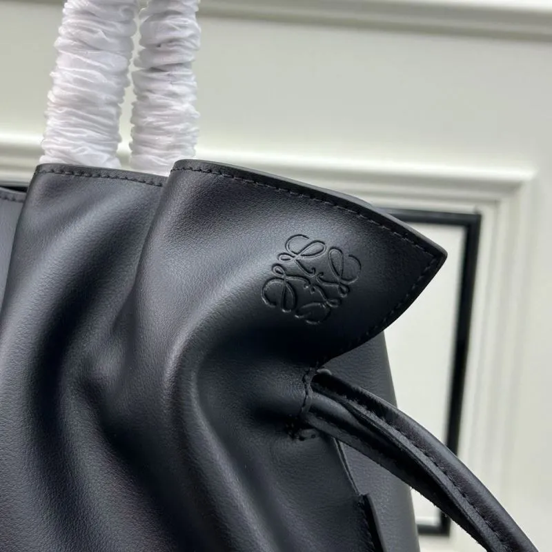 LOEWE Black Leather Tote Bag S061 - Image 4