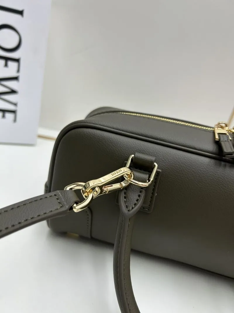 Loewe Mini Olive Leather Handbag with Strap 953 - Image 3