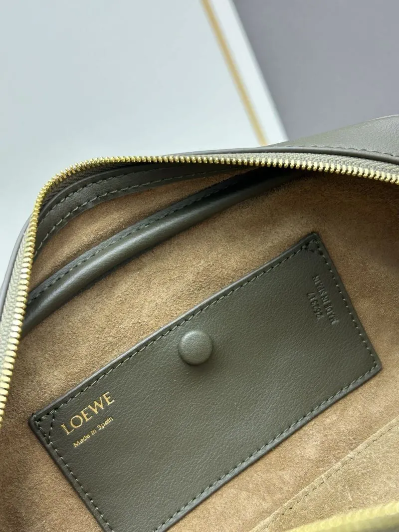 Loewe Mini Olive Leather Handbag with Strap 953 - Image 6