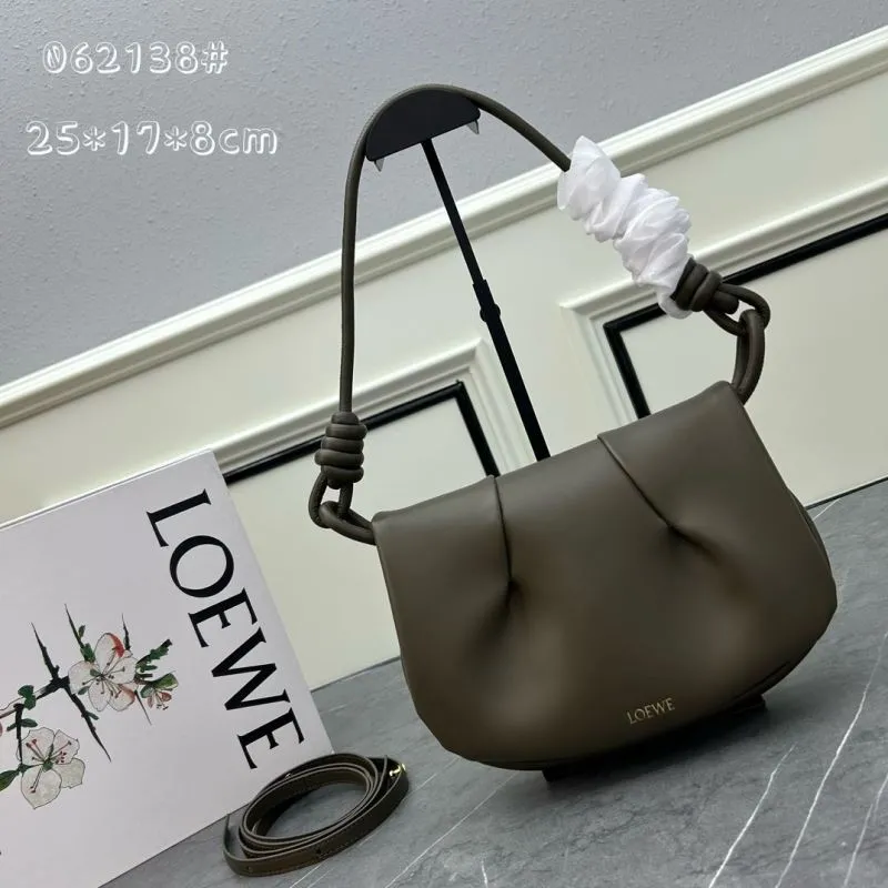 LOEWE Taupe Leather Shoulder Bag 062138