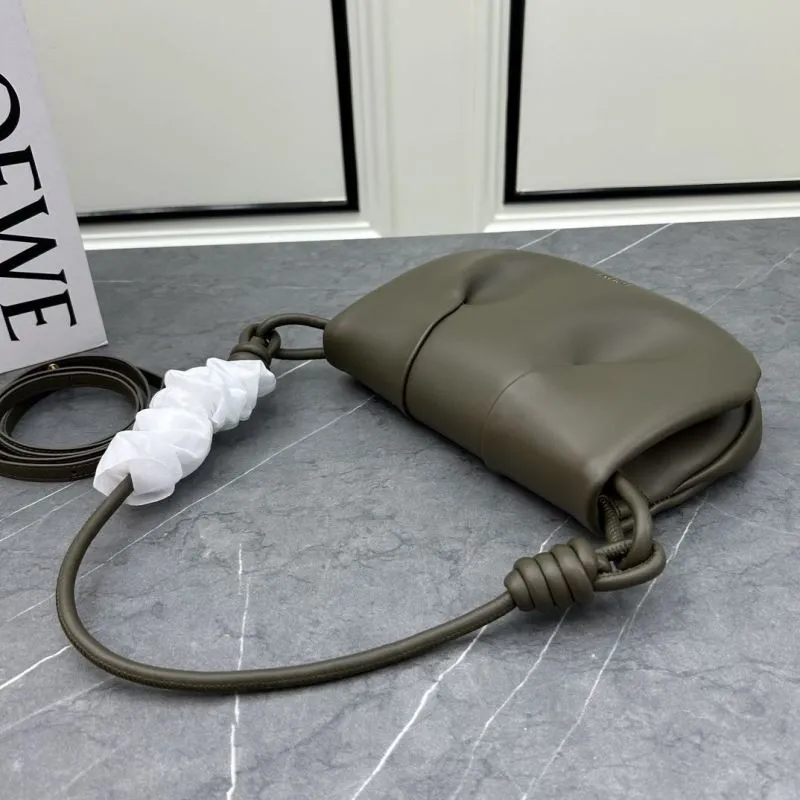 LOEWE Taupe Leather Shoulder Bag 062138 - Image 3