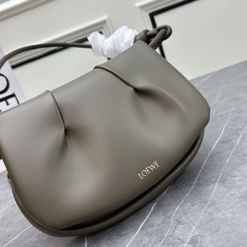 LOEWE Taupe Leather Shoulder Bag 062138 - Image 5