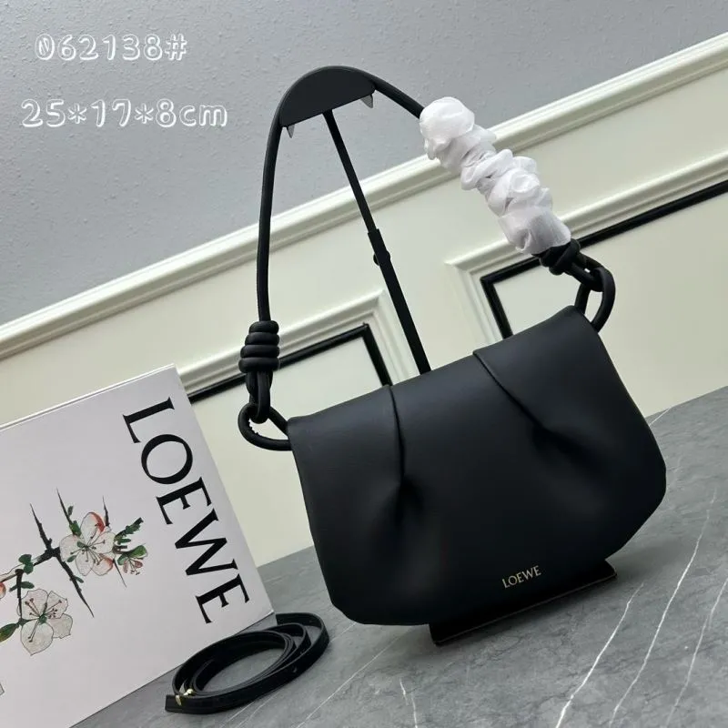 LOEWE Black Leather Shoulder Bag 062138