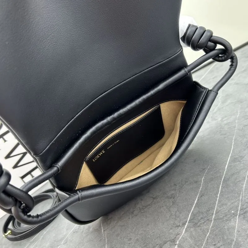 LOEWE Black Leather Shoulder Bag 062138 - Image 7