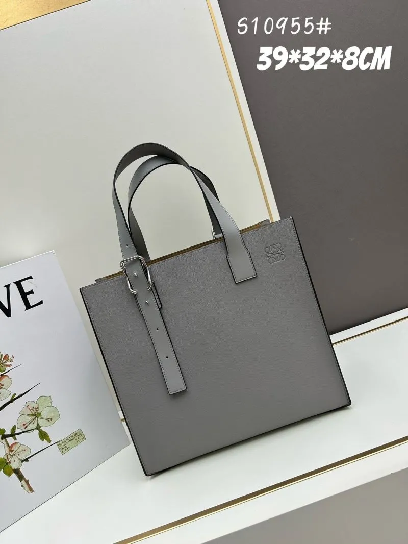 Loewe Gray Leather Tote Bag S10955