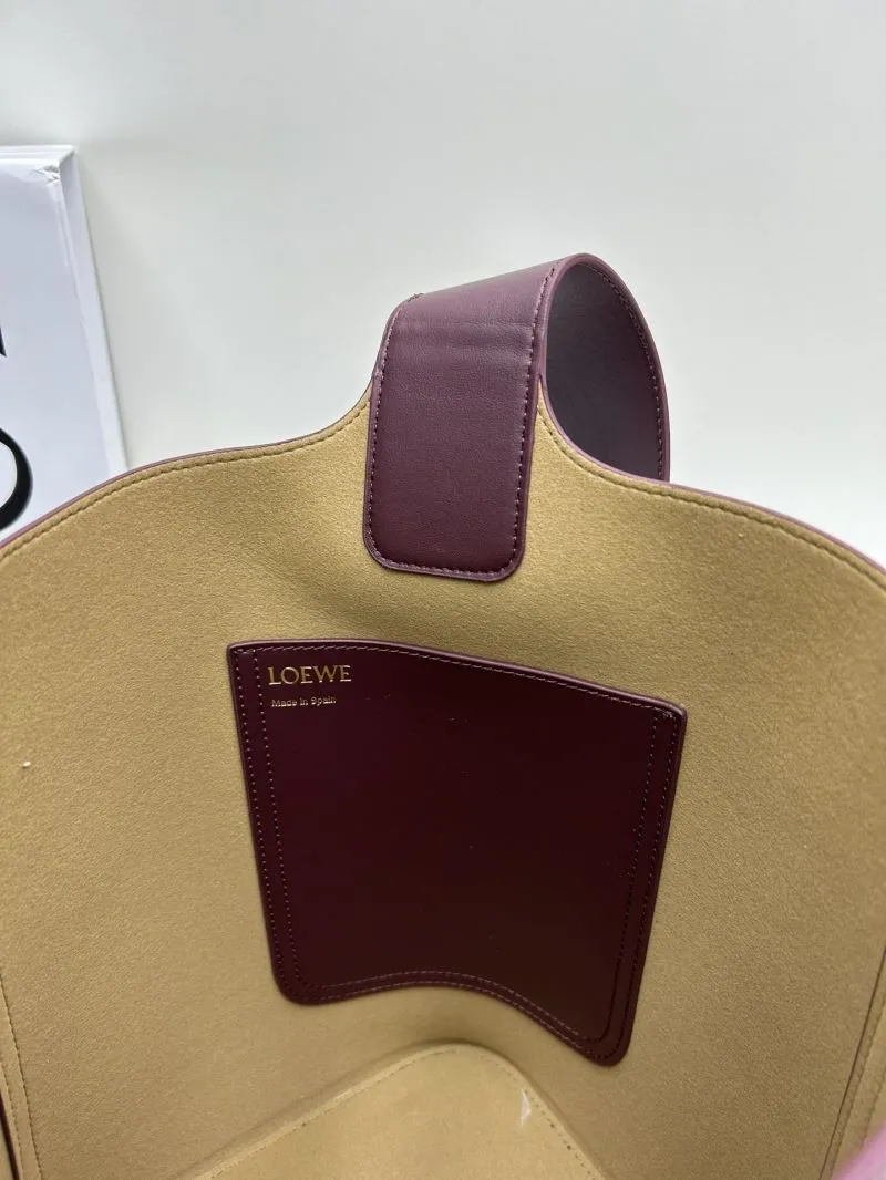 LOEWE Burgundy Bucket Bag 652288 - Image 8