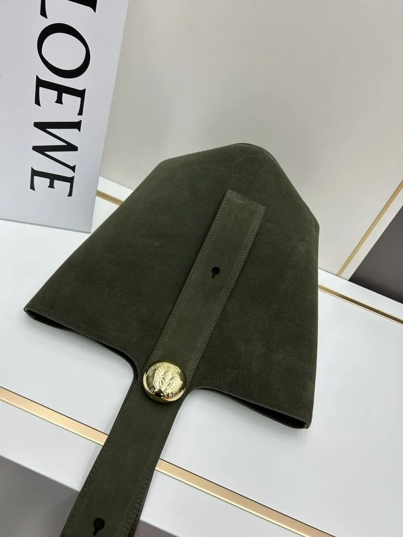 Loewe Olive Green Suede Bucket Bag 652288 - Image 5