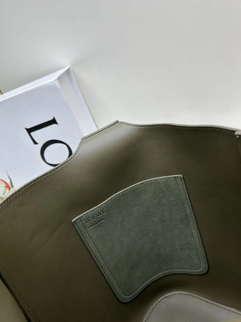Loewe Olive Green Suede Bucket Bag 652288 - Image 8