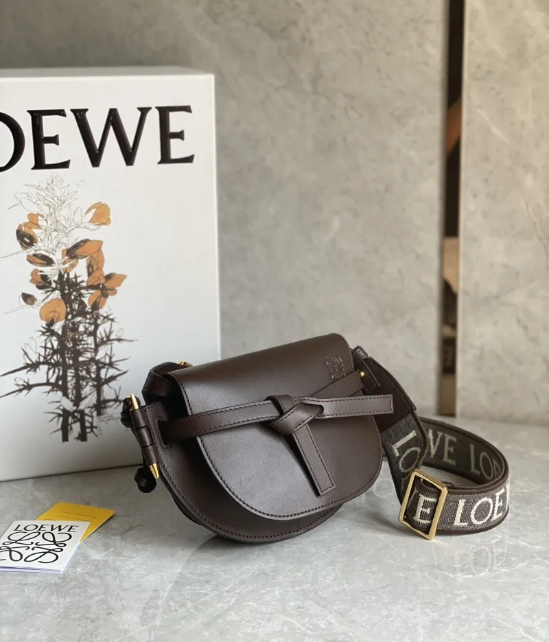 LOEWE Dark Brown Small Saddle Crossbody Bag - Image 3