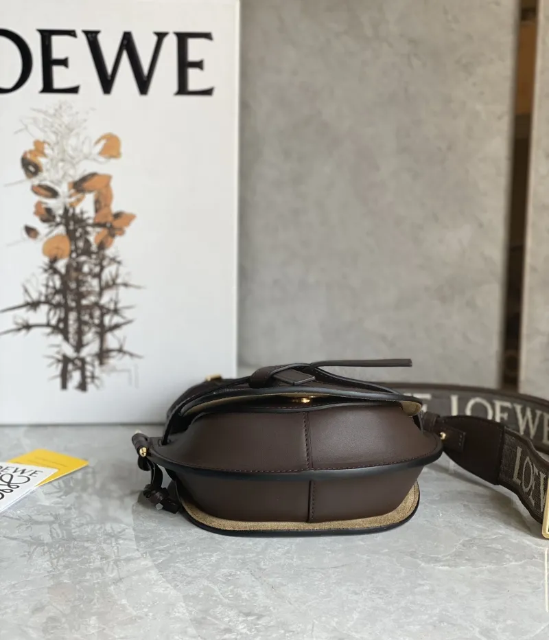 LOEWE Dark Brown Small Saddle Crossbody Bag - Image 4