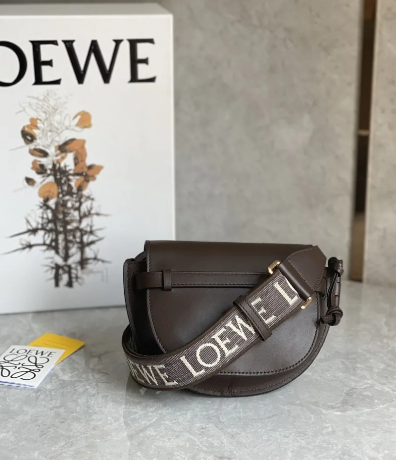 LOEWE Dark Brown Small Saddle Crossbody Bag - Image 5