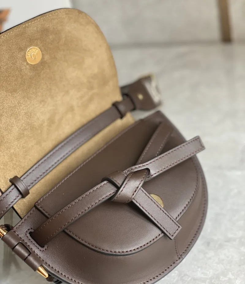LOEWE Dark Brown Small Saddle Crossbody Bag - Image 6