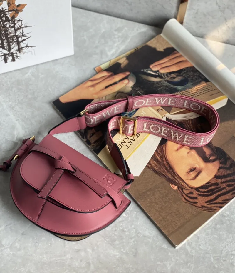 LOEWE Pink Small Saddle Crossbody Bag - Image 8