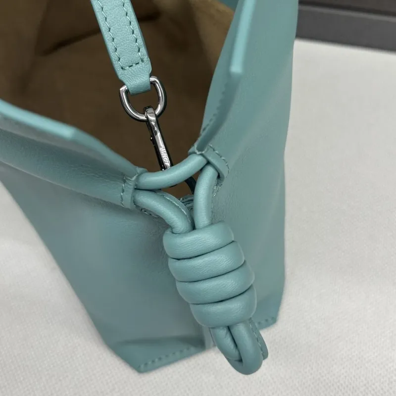 LOEWE Teal Leather Crossbody Satchel Bag - Image 7