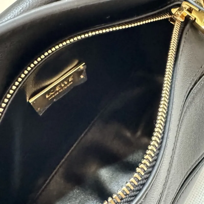 LOEWE Black Mini Leather Satchel Crossbody Bag - Image 9