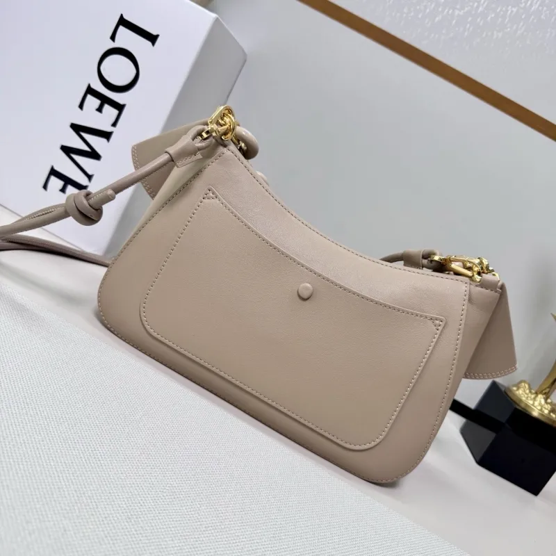 LOEWE Beige Leather Satchel Shoulder Bag - Image 3