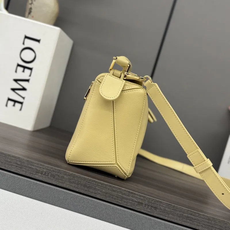 Alternative view of Loewe Pale Yellow Puzzle Satchel Bag