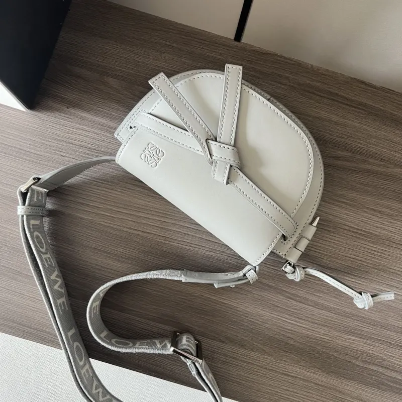 Loewe Light Gray Crossbody Saddle Bag