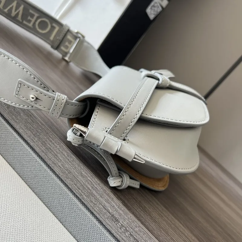 Alternative view of Loewe Light Gray Crossbody Saddle Bag