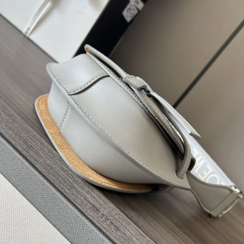 Loewe Light Gray Crossbody Saddle Bag - Image 3