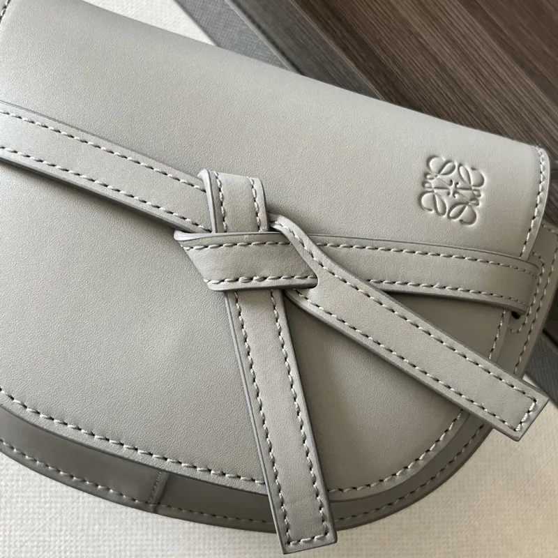 Loewe Light Gray Crossbody Saddle Bag - Image 5