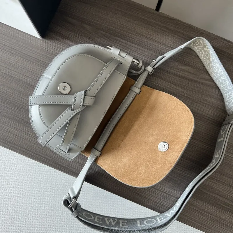 Loewe Light Gray Crossbody Saddle Bag - Image 8