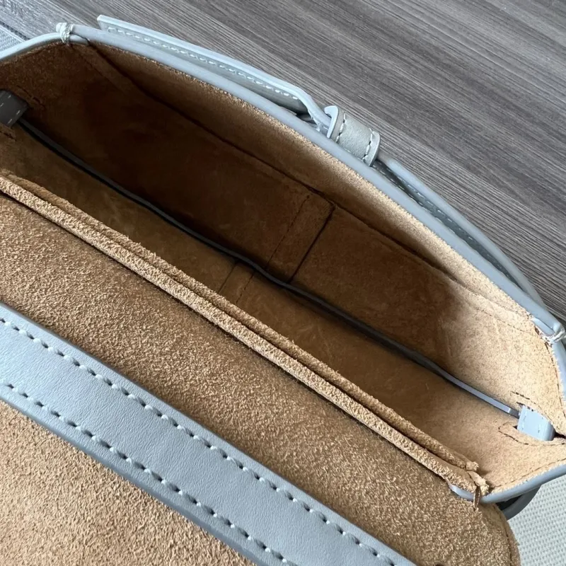 Loewe Light Gray Crossbody Saddle Bag - Image 9