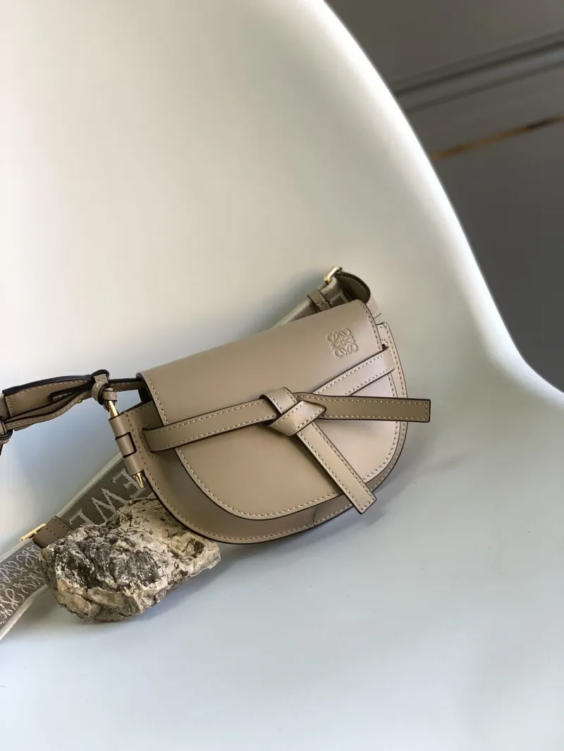 Loewe Beige Small Saddle Crossbody Bag