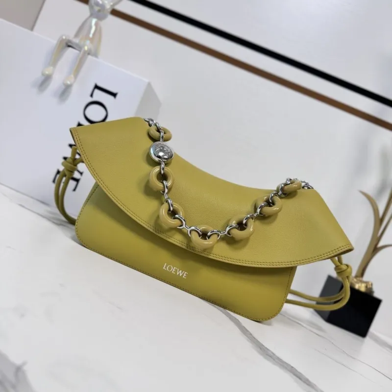 LOEWE Yellow Leather Satchel Bag