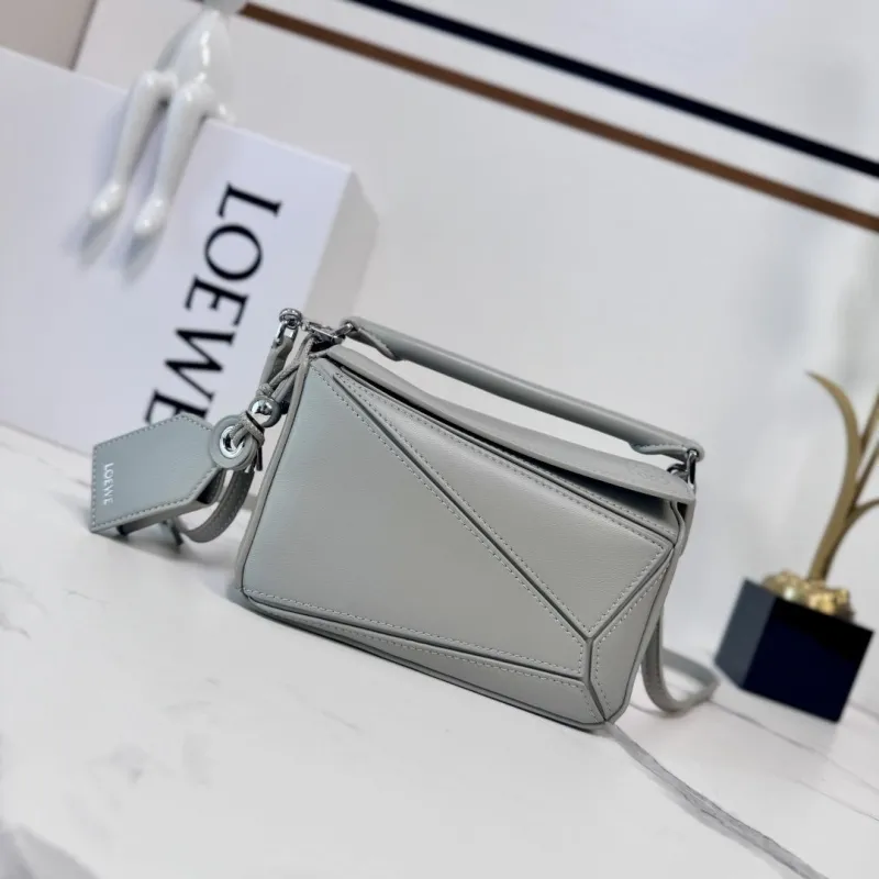 Loewe Small Gray Crossbody Satchel Bag