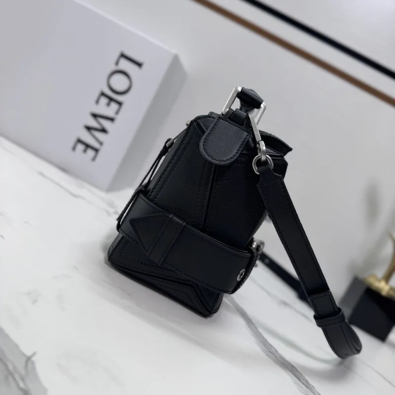 Alternative view of Loewe Black Leather Satchel Crossbody Bag