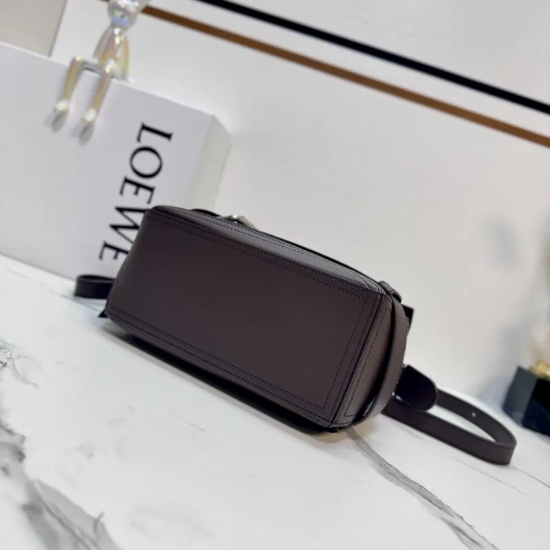 LOEWE Dark Brown Leather Satchel Bag - Image 4