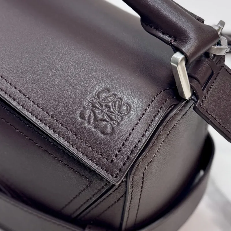 LOEWE Dark Brown Leather Satchel Bag - Image 5