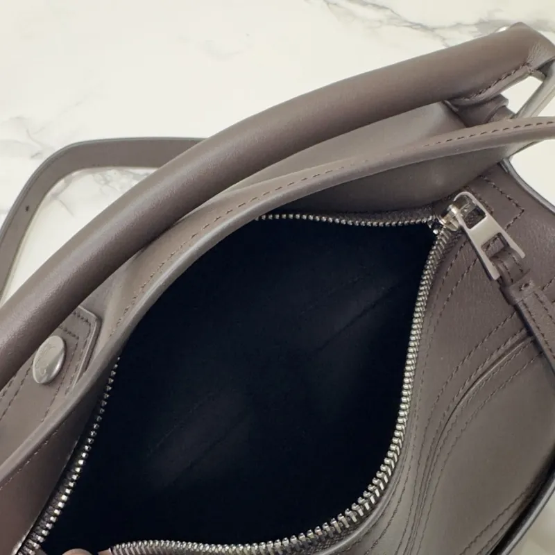 LOEWE Dark Brown Leather Satchel Bag - Image 8
