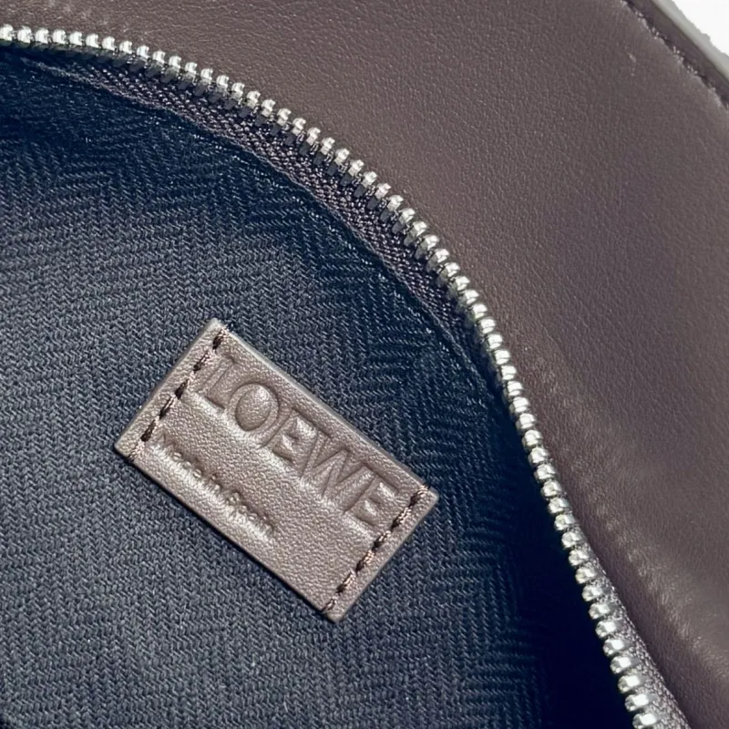 LOEWE Dark Brown Leather Satchel Bag - Image 9